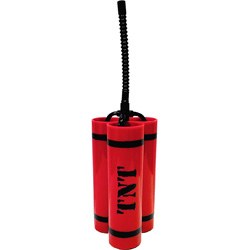 Red TNT Dynamite 3 Chamber Drink Cup with Straw