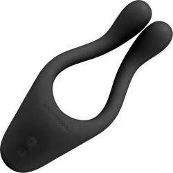 TRYST Multi Erogenous Zone Silicone Vibrating Massager, 5.5 Inch, Black