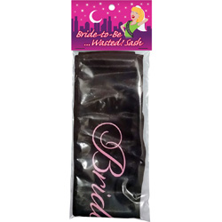 Bride to Be Wasted Sash, Black/Pink