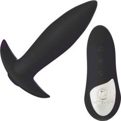 Sensuelle Remote Control 15 Function Rechargeable Silicone Butt Plug, 3.5 Inch, Black