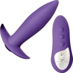 Sensuelle Remote Control 15 Function Rechargeable Silicone Butt Plug, 3.5 Inch, Purple