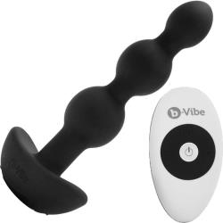 b-Vibe Triplet Vibrating Remote Control Anal Beads, 5.4 Inch, Black