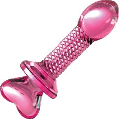Icicles No 82 Hand Blown Glass Massager, 6 Inch, Pink