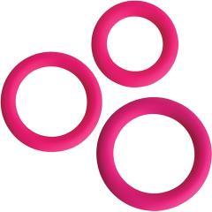 Gossip Silicone Love Ring Trio from Curve Novelties, Magenta