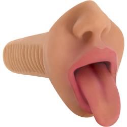 Perfect Suck Mistress Selene Deep Throat Vibrating Mouth Stroker, Latte