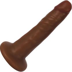 Thinz Slim Dong with Suction Mount, 6 Inch, Chocolate
