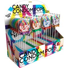 Candy Condom Pops Candy Shape Lollipops, 24 piece, Assorted