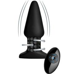 Rimmers Model R Smooth Rimming Butt Plug with Wireless Control, 5.5 Inch, Black