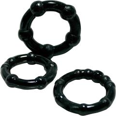 Shibari Triton Enhancement Pleasure Rings, 3 pack, Black