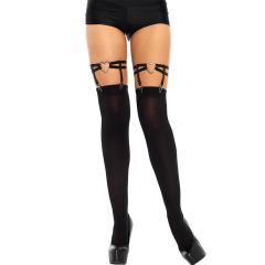 Leg Avenue Dual Strap Elastic Thigh High Garter Suspender, One Size, Black