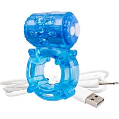 Screaming O Charged BigO Rechargeable Vibrating Cock Rings, Blue