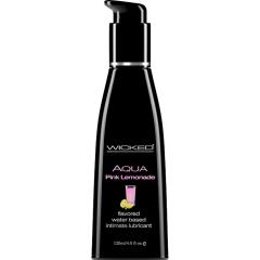Wicked Aqua Flavored Water Based Intimate Lubricant, 4 fl.oz (120 mL) Pink Lemonade
