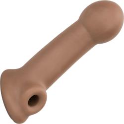 2 Inch Extra Length Penis Extension with Scrotum Support, 6.25 Inch, Brown