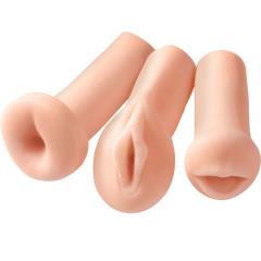 Extreme Toyz All 3 Holes Realistic Stroker Set, 5 Inch, Beige