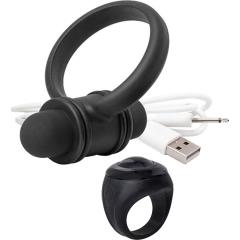 Screaming O My Secret Rechargeable Bullet and Ring for Him, Black