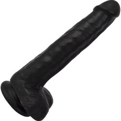 Thinz Slim Dong with Balls by Curve Novelties, 8 Inch, Midnight Black
