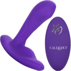 Pinpoint Pleaser Silicone Prostate Vibrator with Roller Ball and Remote, 4 Inch, Purple
