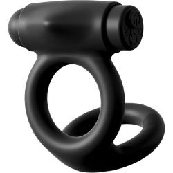 CONTROL by Sir Richards Vibrating Silicone Cock and Ball Ring, Black