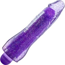 Glow Dicks Molly Glitter Light Up Vibrator, 8 Inch, Purple