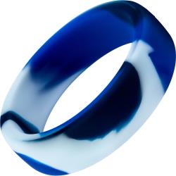 Performance Silicone Camo Cock Ring, 1.5 Inch, Blue Camouflage