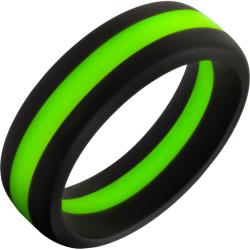 Performance Silicone Go Pro Cock Ring, 1.5 Inch, Black/Green