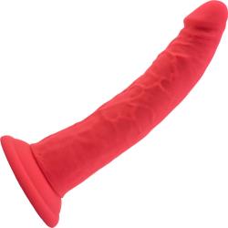 Ruse Jimmy Silicone Dildo with Suction Mount Base, 7 Inch, Cerise
