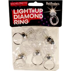 Bachelorette Party Light Up Novelty Diamond Ring, 5 Pack