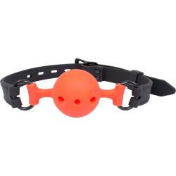 Deviant STFU Large Breathable Ball Gag, One Size, Black/Orange