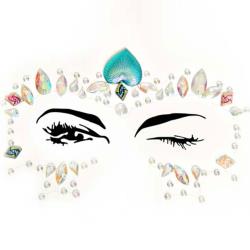 Ariel Adhesive Face Jewels Sticker, Pack of 6