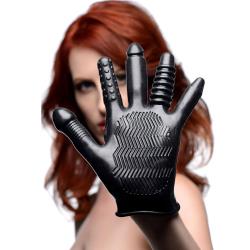 Master Series Pleasure Poker Textured Glove, Kinky Black