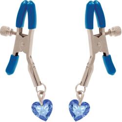 My Heart Will Go On Never Let Go Jewel Nipple Clamps, Icy Blue