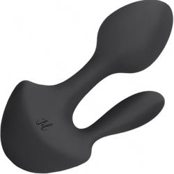 Jil Sofia Silicone USB Rechargeable Dual Action Vibrator, 5.5 Inch, Black