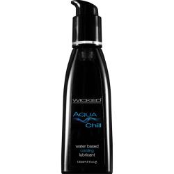 Wicked Aqua Chill Water Based Cooling Intimate Lubricant, 4 fl.oz (120 mL)