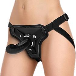 Ouch! G-Spot Strap-On Dong with Harness, 6 Inch, Black