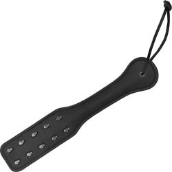 Ouch! Skulls and Bones Bonded Leather Paddle, Black