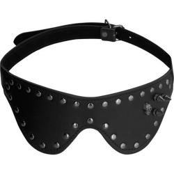 Ouch! Skulls and Bones Blackout Mask with Spikes and Studs, One Size, Black