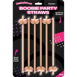 Hott Products Boobie Straws, Flesh Color, Pack of 6