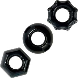 Renegade Chubbies Super Stretchable Rings Set of 3, Black