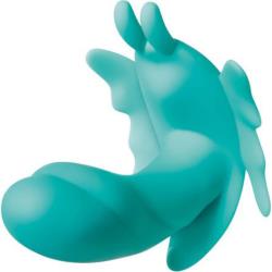 Evolved Butterfly Effect Rechargeable Silicone Remote Control Vibrator, Teal