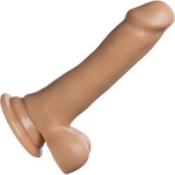 The D Realistic Firmskyn Slim Dildo with Balls, 6 Inch, Vanilla