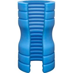 OptiMALE TRUSKYN Ribbed Silicone Stroker, Blue