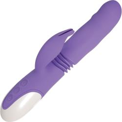 Thick and Thrust Rabbit Vibrator by Evolved Novelties, 9.25 Inches, Purple