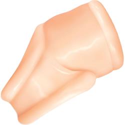 Base Boost Cock and Ball Sleeve, 2.5 Inch, Beige