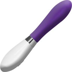 Luna Atlas Silicone Vibrator, 8 Inch, Purple/White