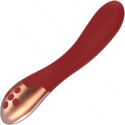Elegance Posh Rechargeable Heating Vibrator, 8 Inch, Red/Gold