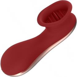 Elegance Dreamy Oral Clitoral Stimulator, 5.5 Inch, Red/Gold