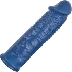 Great Extender Realistic Silicone Penis Sleeve, 6 Inch, Blue
