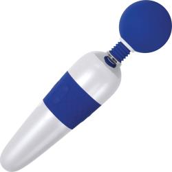 Evolved On The Dot USB Rechargeable Silicone Super Wand, 11.25 Inch, Blue/White