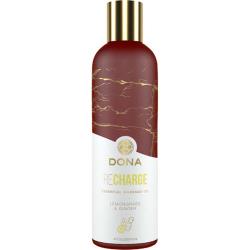 DONA Recharge Essential Massage Oil, 4 fl.oz (120 mL), Lemongrass/Ginger