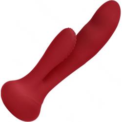 Elegance Flair Rechargeable Dual Vibrator, 7 Inch, Red